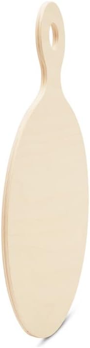 Wooden Mini Pizza Board Shape Cutouts 6-inch With Handle, Pack of 3 Unfinished Wood Crafts Blank for Party Decor, by Woodpeckers