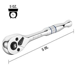 DURATECH 1/4-Inch Drive Ratchet, 90-Tooth Quick-release Ratchet Wrench, Reversible, Cr-V Made, Full Polished, Stocking Stuffers for Men Gifts for Men Gifts for Women gifts for dad