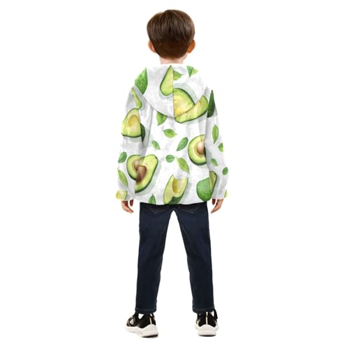 Avocado Wedges and Slices Girls Fleece Jacket Girls Fall Jacket Girls Zip Up Hoodie Girls Sherpa Jacket 2-10T4
