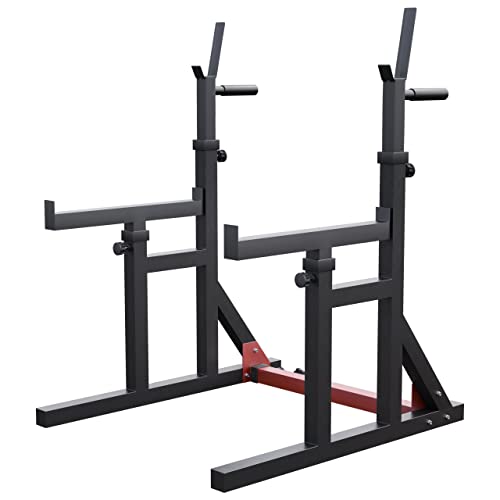 GORILLA SPORTS® Rack da Squat - Regolabile in Larghezza e Altezza, con Maniglie per Immersione, Carico Massimo a 300 kg - Squat Rack, Rack Bilanciere, Supporti per Bilanciere