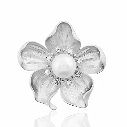 Brooche en alliage fleurs et perles idéale pour sublimer un corsage