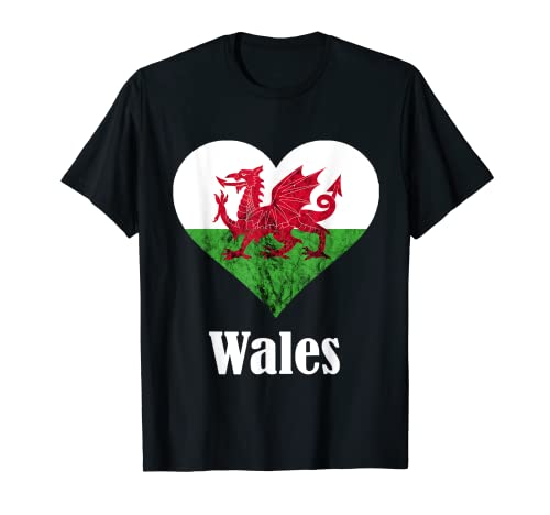 Ddraig Goch Heart Welsh Dragon Wales Flag Welsh Pride Gales Gales Camiseta