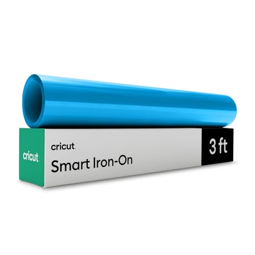 Cricut Smart Iron On, Ocean Blue (13in x 3ft) - HTV Heat Transfer Vinyl - Matless Cutting for Long cuts