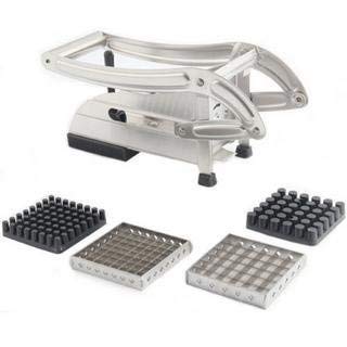 Image of Stainless Steel Home French Fries Potato Chips Strip Cutting Cutter Machine Maker Slicer Machine /Chopper Dicer with 2 Blades, MulticolourEasy Home Made French Fries Cutter, Salad Vegetable