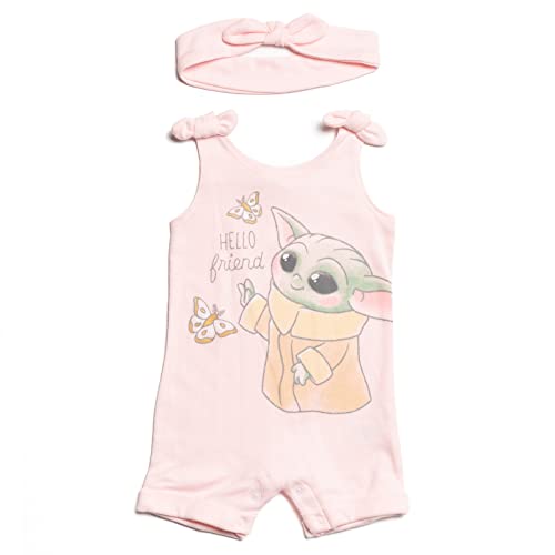 Image of STAR WARS The Child Baby Girls Snap Romper and Headband Newborn to Toddler