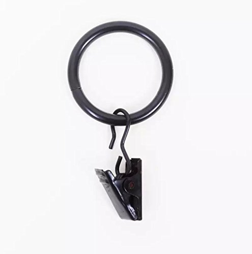 Xin Store 40-Pack Black Matte Metal Curtain Rings With Clips (1") #TOP3