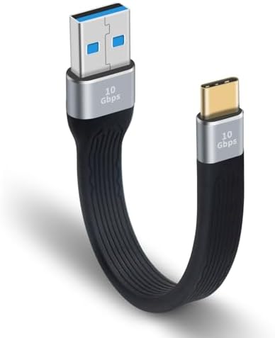 Poyiccot Short USB A to USB C Cable 6Inch, Type C Male to Type A Male Adapter Cable, 10Gbps Type C Fast Charging Cord Short for MacBook, Laptop, Dock Station