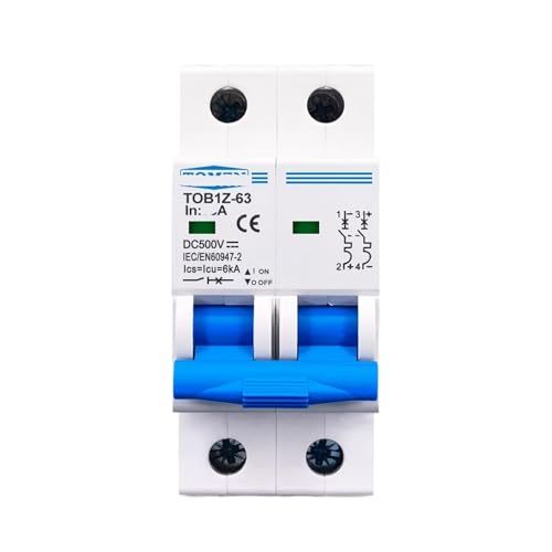 2P DC 6KA 500V mini Circuit Breaker 3A 6A 10A 16A 20A 25A 32A 40A 50A 63A Y Connection(25A)