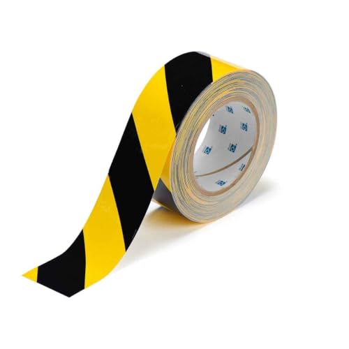 Brady ToughStripe Floor Marking Tape - Yellow and Black, Non-Abrasive Tape - 2' Width, 100' Length...