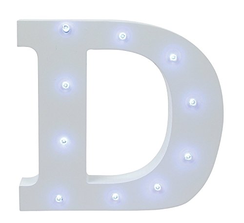AntEuro Luces Decorativas LED, Diseño de Alfabeto de Madera en Color Blanco Letras Luces Cover