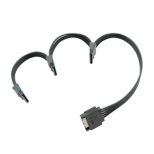 YiKaiEn SATA Power Extension Cable 15 Pin SATA Male to Female Extender Cable Adapter for HDD Hard Drive 16.5inch 42cm (1 to 3)
