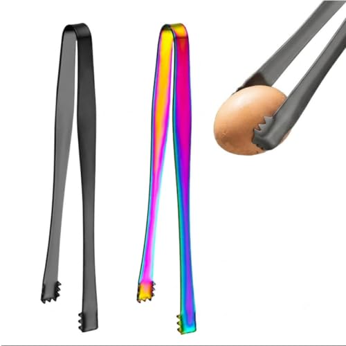 HABVPU 2 St&uuml;ck Eierschalen-Entferner aus Edelstahl, Eiersch&auml;ler & Eierschalen&ouml;ffner Set (15,2cm), Praktische K&uuml;chenhelfer f&uuml;r Gekochte Eier, Inklusive Regenbogen und Schwarz