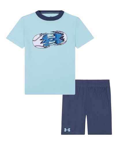 Image of Under Armour Boys' 2-piece Short Sleeve Graphic T-Shirt and Shorts Set, Lightweight & Breathable