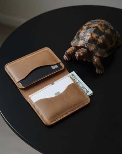 Image of Genuine Leather Card Holder Wallet for Men & Women | Slim Pocket Size Card Holder with Cash Slot | Debit Credit Visiting Card Organizer for Daily Use (Style 10)