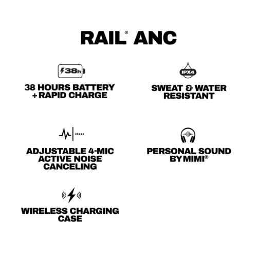 Skullcandy Rail ANC Active Noise Cancelling Wireless Earbuds - Bone/Orange - image 6
