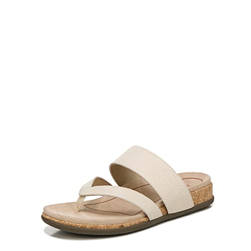 Vionic Women's Copal Marvina Flat Comfort Sandals- Supportive Dress Leather Sandals That Include Three-Zone Comfort With Orthotic Insole Arch Support, Cream 12 Medium #TOP14