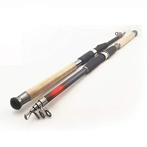 Carbon telescopiche Canne da Pesca Spinning 2.1M 2.7m Canna da Pesca di filatura Rod Sea Fishing Tackle Feeder Canna da Pesca (Size : 2.7 m)