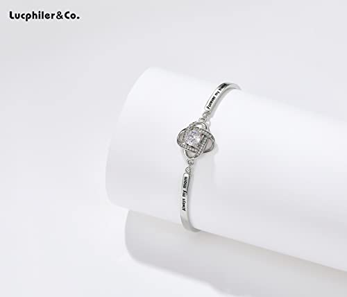 Lucphiler & Co. Christmas Gift, Engraved ‘Always My Mother/Daughter/Sister Forever My Friend’ Love Knot/Infinity Bangle Bracelet, Birthday Anniversary Valentines Xmas Jewelry Presents for Women2
