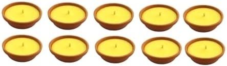 Candele Cera Citronella in Terracotta Conf. 10 Pezzi Papillon cm 15xH3,5