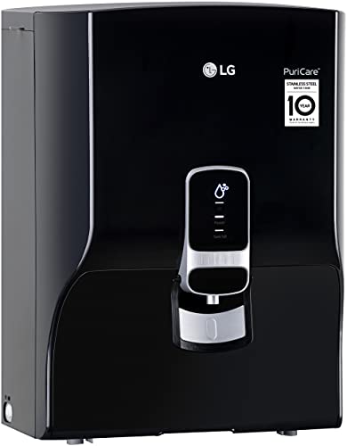 Image of LG WW152NP 8L Stainless Steel Tank - RO + UV, Pre-Sediment Filter Free, Filter Change Indicator, Multi-Stage Filtration, Digital Sterilizing Care (Black, Wall Mount)