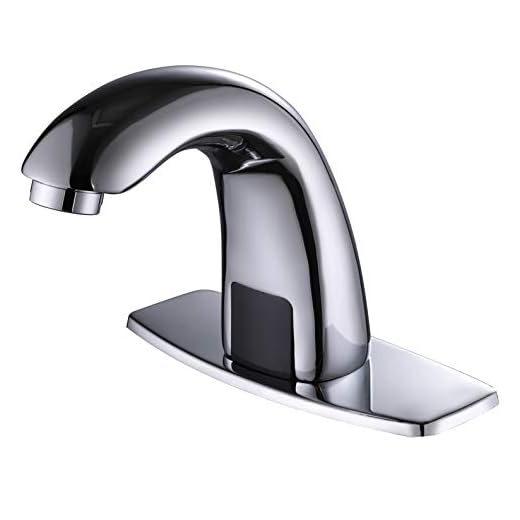 Charmingwater Automatic Sensor Touchless Bathroom Sink Faucet with Hole Cover Plate, Chrome Vanity Faucets, Hands Free Bathroom Water Tap with Control Box and Temperature Mixer