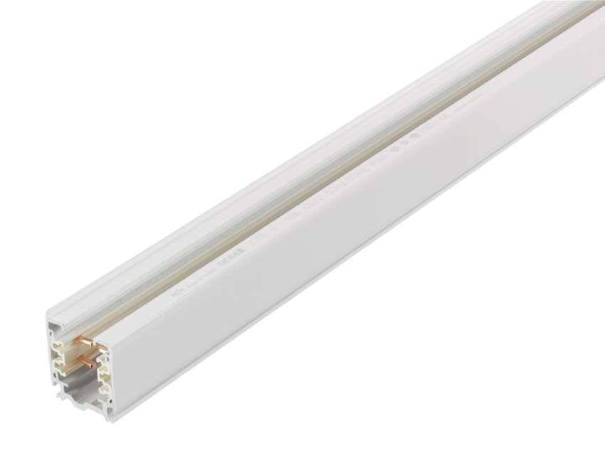 Qub – Rail de tension 3 phases universel – 1 mètre – blanc – pour éclairage sur rail – montage plafond – compatible spots et suspensions