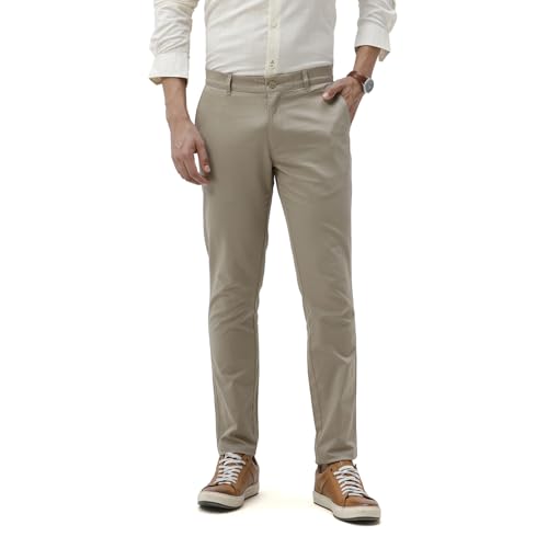 Image of BASICS Premium Cotton Stretch Formal Trousers for Men | Office Pants