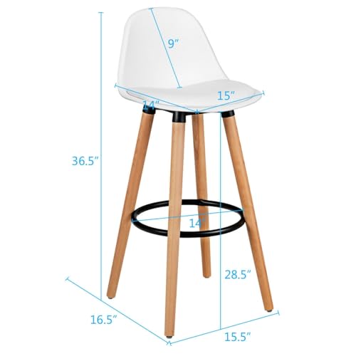 SlickBlue Set de 2 Butacos para Bar de 28.5 Pulgadas con Patas de Madera de Haya y Reposa Pies miniatura 3