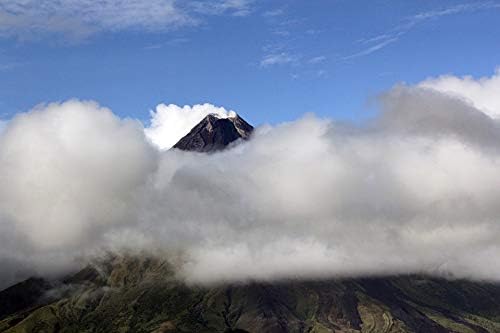 Home Comforts Laminated Poster Ash Mayon Volcano Volcanic Ash Clouds Volcano Vivid Imagery Poster Print 24 x 36