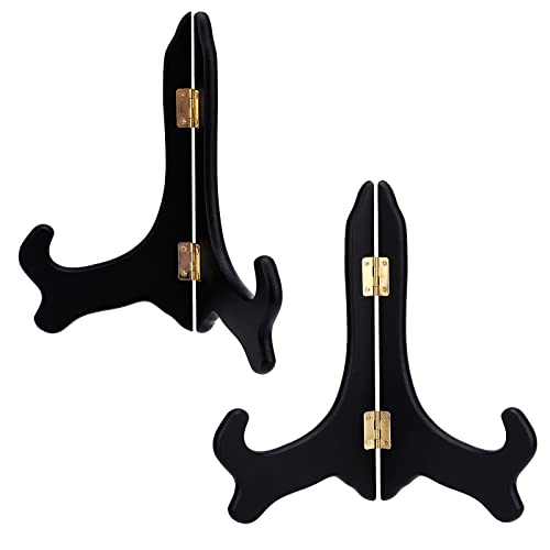 GORGECRAFT 2 confezioni Espositore In Legno Cavalletti Neri Portapiatti per La Visualizzazione di Foto Libri Fotografici Matrimoni Decorazione Della Tavola di Compleanno Rack 8 pollici