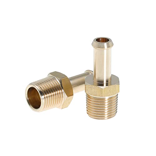 Image of Fuel Hose Fitting Adapter Replaces 65380 Fuel Line Fittings for Holley 12-289-11 and 350 SBC Fuel Pump for Holley 12-803 Bypass Pressure Regulator for Ford Mustang 289 3 /8 Inch NPT to 3 /8 Inch Barb