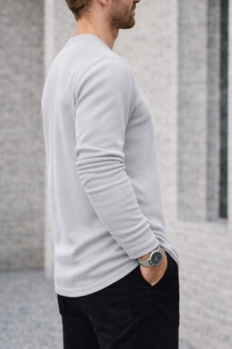 Image of Mack Jonney Men's Striped Ribbed Black Full Sleeve T-Shirt | Premium Soft Stretch Fabric | Casual Wear Round Neck Tee-M6265