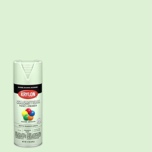 Image of Krylon K05552007 COLORmaxx Spray Paint and Primer for Indoor /Outdoor Use, Matte Seaside Green