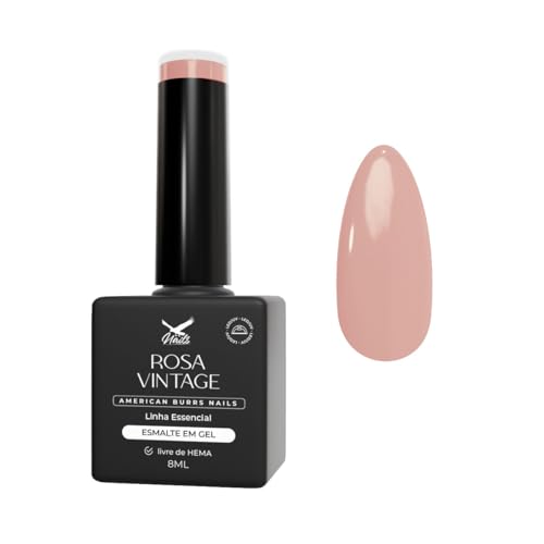 Esmalte em Gel Rosa Vintage, 8ml, Cobertura Uniforme, Brilho Duradouro - American Burrs Nails