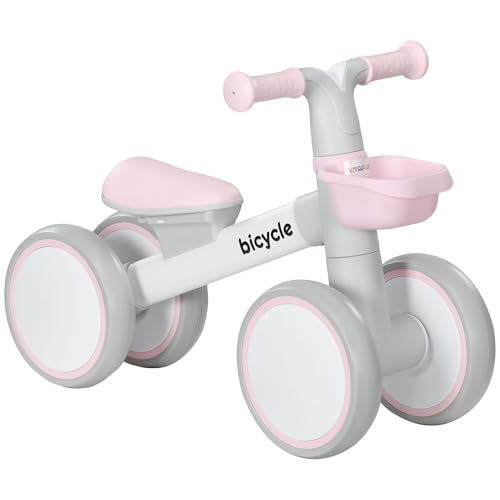 AIYAPLAY Kids Balance Bike for 1-3 Years Old with Adjustable Seat Pink