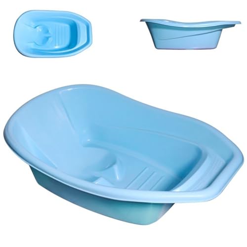 Tradineur - Bañera de plástico para bebés, 0-12 meses, baño, higiene, limpieza, niños pequeños, hogar - 70 x 42 x 23 cm (Azul)