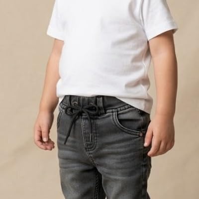 Image of A.T.U.N. (ALL THINGS UBER NICE) Boys Premium Cotton Jogger Jeans with Elastic Waist & Adjustable Drawstring | Soft Washed Denim Look Comfortable Bottom Wear for Kids