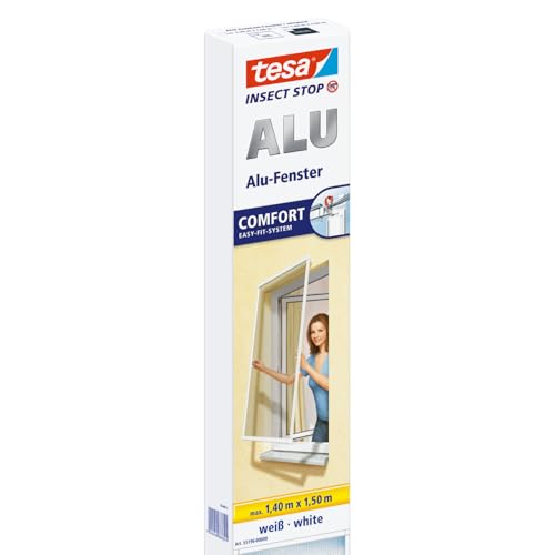 tesa Insect Stop Aluminium Rahmen Fliegengitter für Fenster 140 cm x 150 cm – Ansicht 1