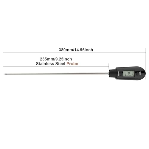 Efeng Digital Candy Thermometer SpatulaThermometer with Pot Clip & 9" Probe – Fast Instant Read Digital Food Thermometer for Candy Chocolate Jam Meat, BPA Free Silicon Frying