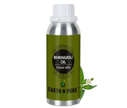 Image of Earth N Pure Bhringraj Oil for Hair Growth 250ml - 100% Pure Oil for Hair Fall Control & Regrowth | Natural Ayurvedic Oil for Scalp Care, Thick & Strong Hair | Herbal Hair Oil