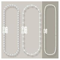 EFIXS Rollokette aus PVC (Bedienkette) – mit Kettenverbinder - Bedienlänge 160 cm (Umlauf 320 cm) - 3,2 x 4 mm, für Rollos, Jalousien, Lamellenvorhänge, Farbe: Weiss