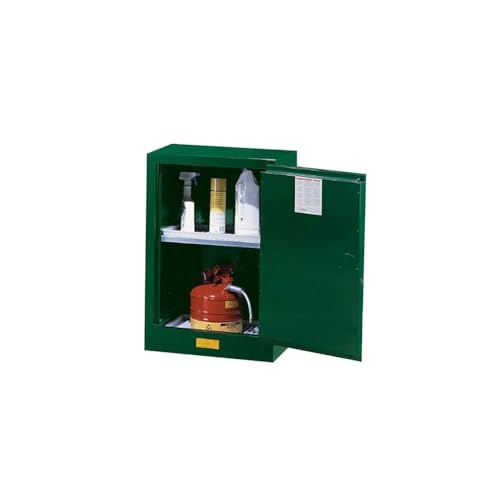 Image of Justrite Steel 1 Door Manual Compac Pesticides Safety Storage Cabinet, 12 Gallon Capacity, 23-1 /4 inch Width x 35 inch Height x 18 inch Depth, 1 Adjustable Shelfs, Made in The USA, Green, 891204