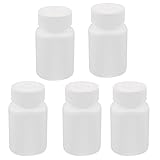 uxcell 5Pcs 120ml High-Grade Plastic Capsule Pill Bottle Healthy Product Round Bottle White