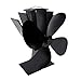 S-TROUBLE Ventilateur supérieur de cuisinière Auto-alimenté à 4 Lames en Aluminium économie de Carburant silencieuse écologique pour brûleur à bûches en Bois Ecofan