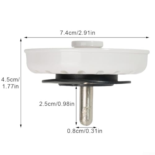 Colador para desagüe de cocina acero inoxidable blanco 3 pcs miniatura 7
