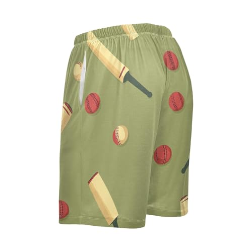 Men's Short Pajama Bottoms Cricket Sport Ball Home Casual Sleep Pants2
