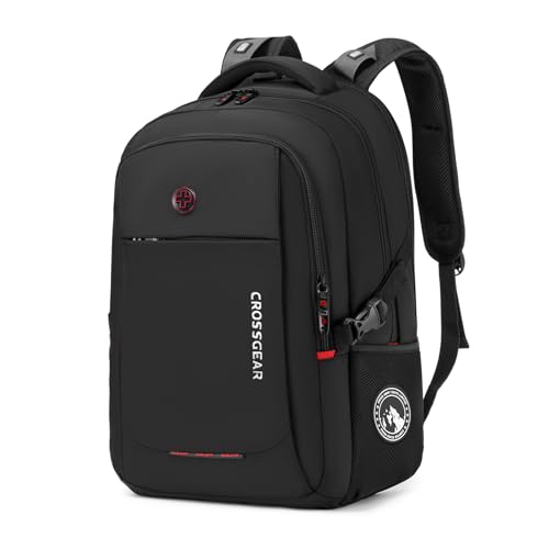 Image of CROSSGEAR Anti-Theft Laptop Backpack 15.6" for Men & Women | USB Charging Travel Bag, Business & School Bag, Multi-Compartment Office Bag, Waterproof Daily Commuter Backpack, Work & Outdoor Use