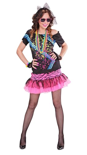 W WIDMANN MILANO Party Fashion - Costume rétro pour femme années 80, ensemble avec chemise et jupe pour carnaval et Halloween