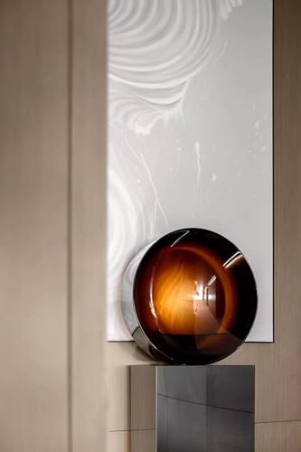 NEWKNG Luxury Acrylic Crystal Transparent Abstract Sculpture Insight, Modern Artistic Statue, Plano Concave Lens Shape, High-end Decor, Fashion Enjoy Life (Brown, 18" D x 5" W x18 H) - Image 4