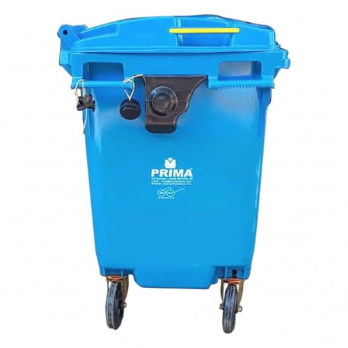 Image of Prima Big Plastic Wheeled Dustbin with Lid 660 Litre Blue